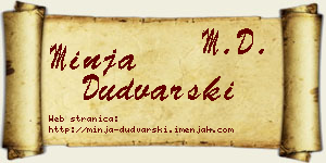 Minja Dudvarski vizit kartica